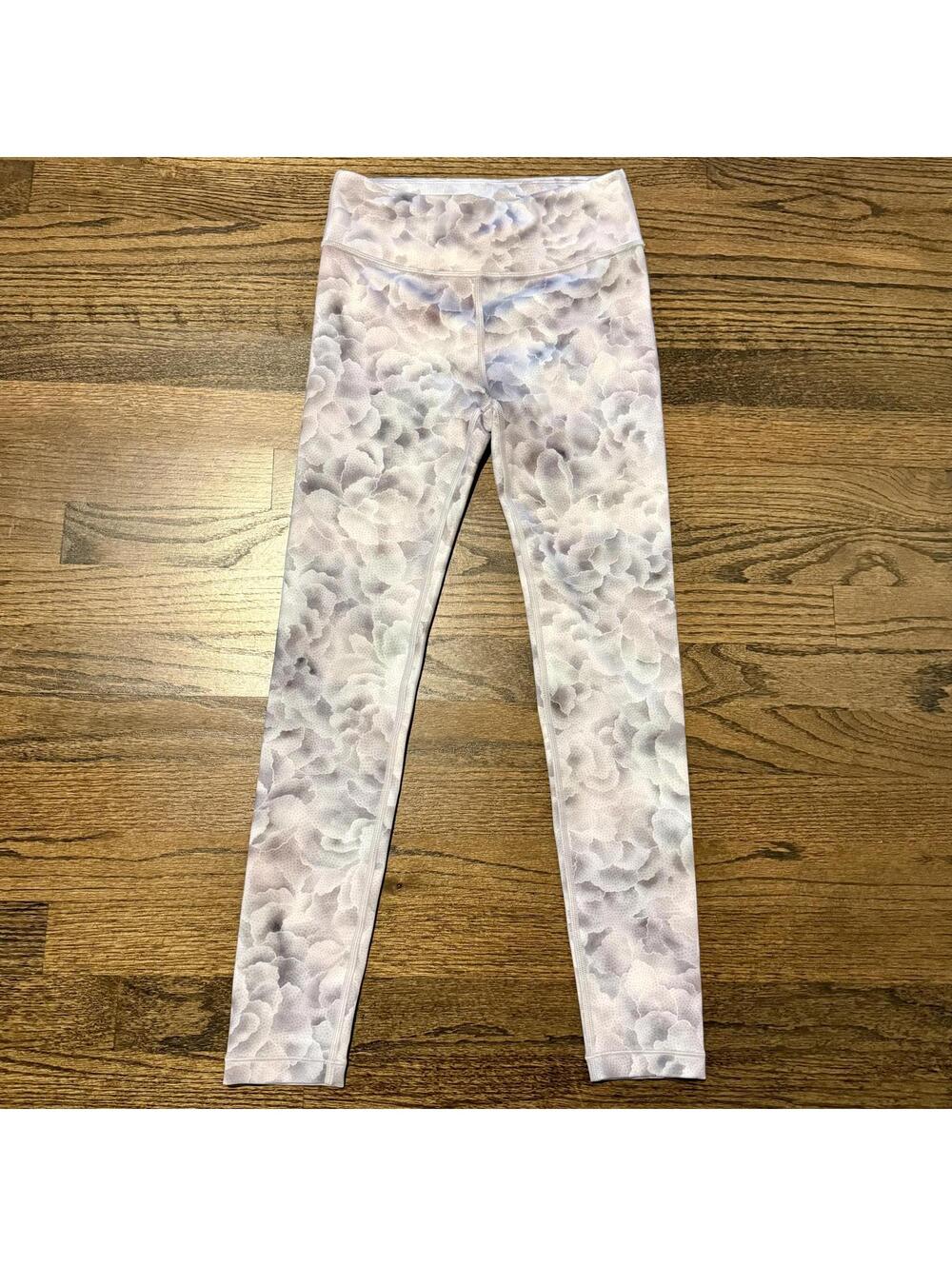 Athleta Girl NWOT High Rise Chit Chat White & Grey Leggings Size L ~ 12